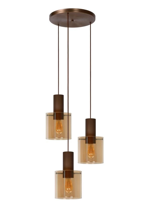 Lucide TOLEDO - Pendant light - 3xE27 - Amber - off